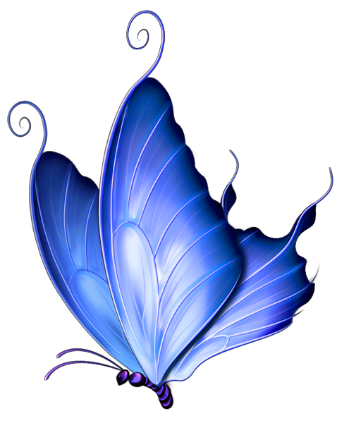 Transparent Blue Deco Butterfly PNG Clipart