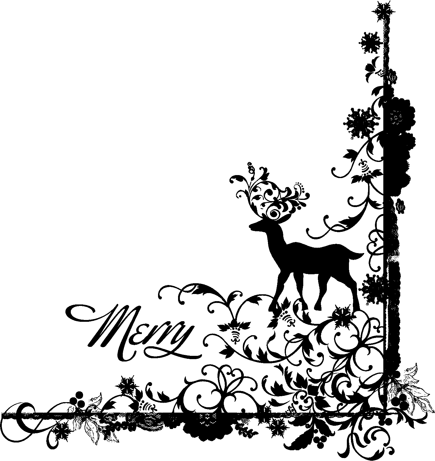 Images For  Black And White Christmas Borders