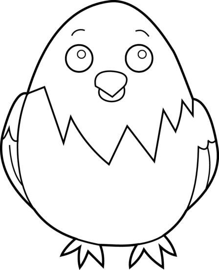 Baby Chick Coloring Page - Free Clip Art