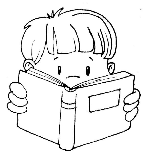 Free Kid Reading Black And White Download Free Clip Art