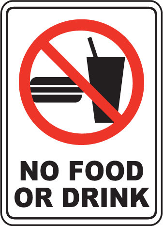No Food Or Drink Sign  - R5436