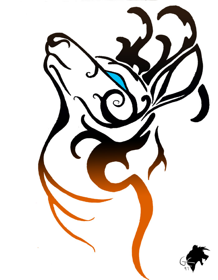 Tribal Deer Head Tattoo Stencil 