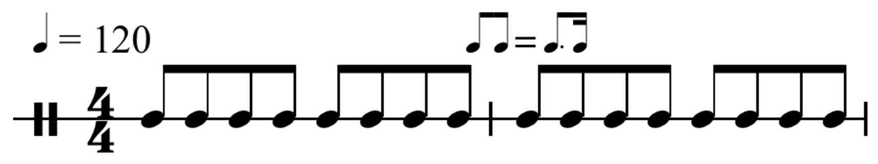How many 16th notes in quarter note