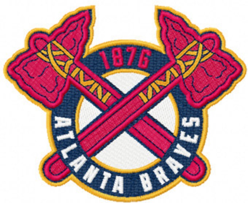 Atlanta Braves Tomahawks Logo Baseball Machine Embroidery Design 