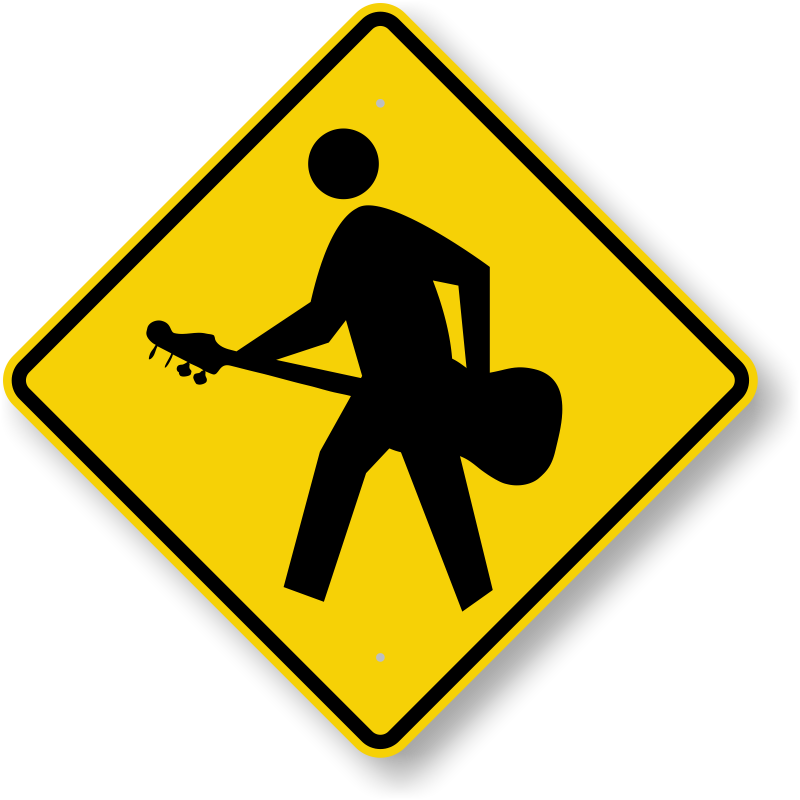 Guitar Player Crossing Sign | Ships Fast And Free, SKU: K-