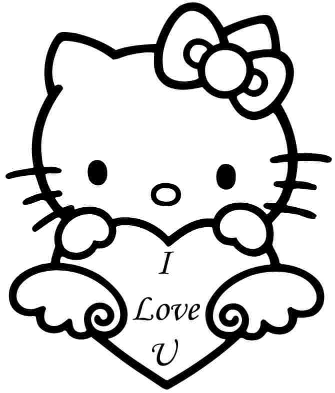 Coloring Sheets Hello Kitty Valentine Printable Free For Girls 