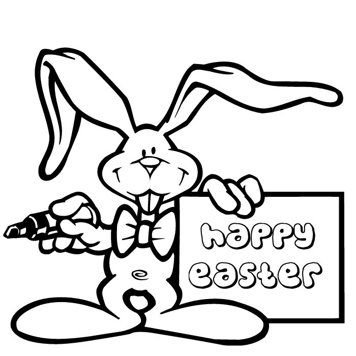 Free Happy Easter Clipart Black And White, Download Free Happy Easter