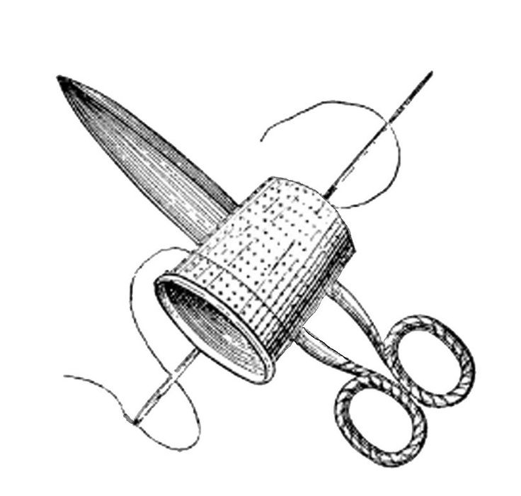 scissors and thimble. | Clipart | Clipart library