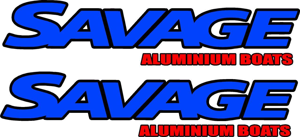 Savage Aluminium Boats 450mm x 100mm x 2 Boat Decals | eBay