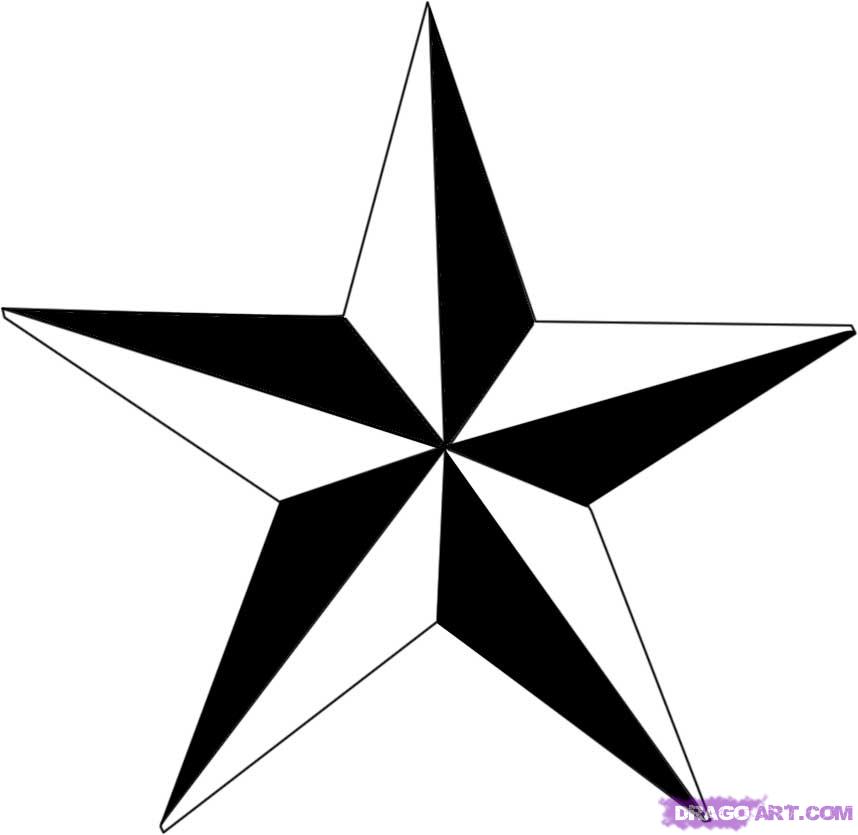 How to Draw a Nautical Star, Step by Step, Tattoos, Pop Culture 