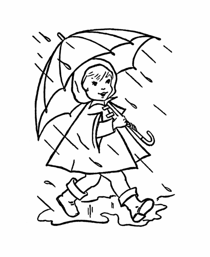 Spring Rain Coloring Pages Images  Pictures - Becuo