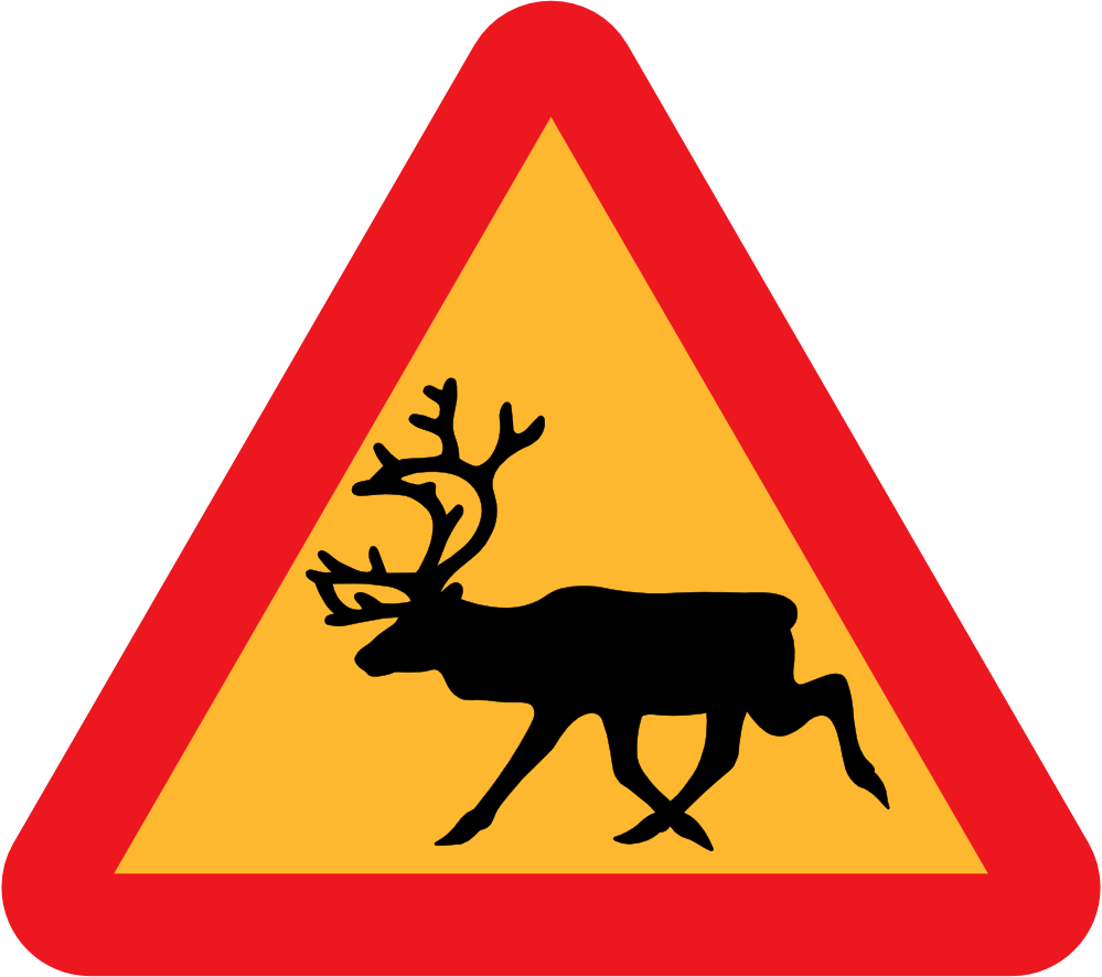 clipartist.net ? Clip Art ? ryanlerch warning reindeer roadsign 