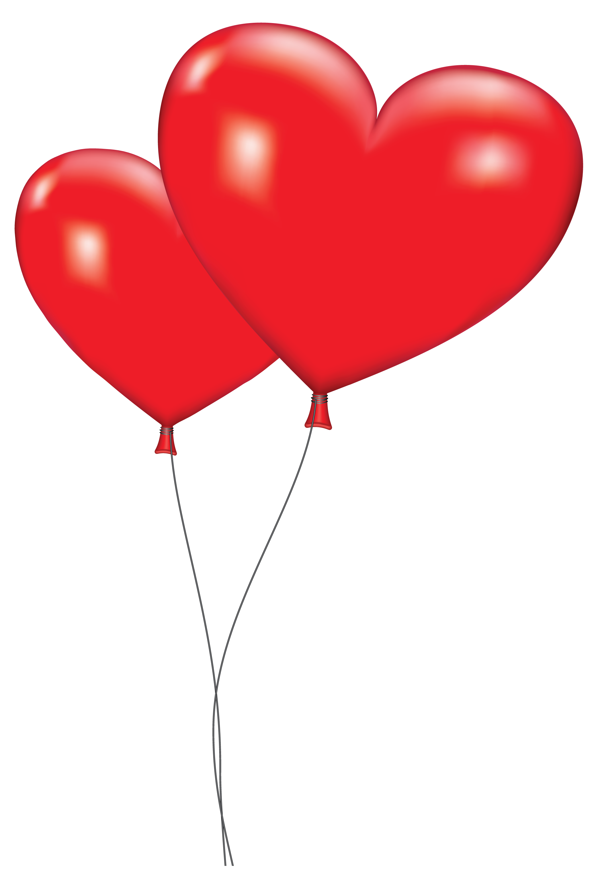 Large Red Heart Balloons PNG Clipart Picture