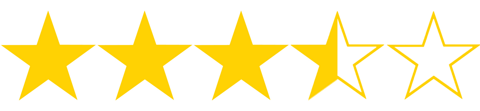 Image result for three and a half star ratings png