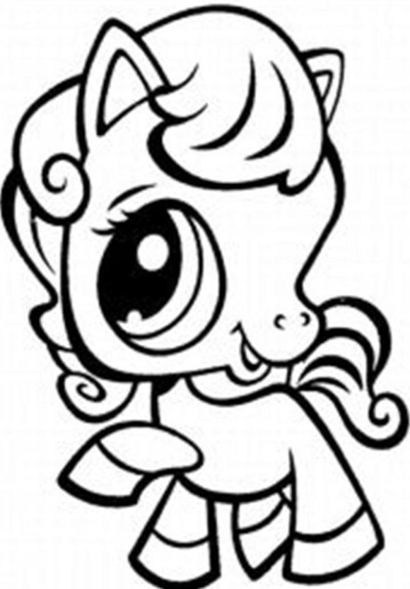 Easy Cartoon Horse Coloring Pages Kids - Cartoon Coloring pages of 