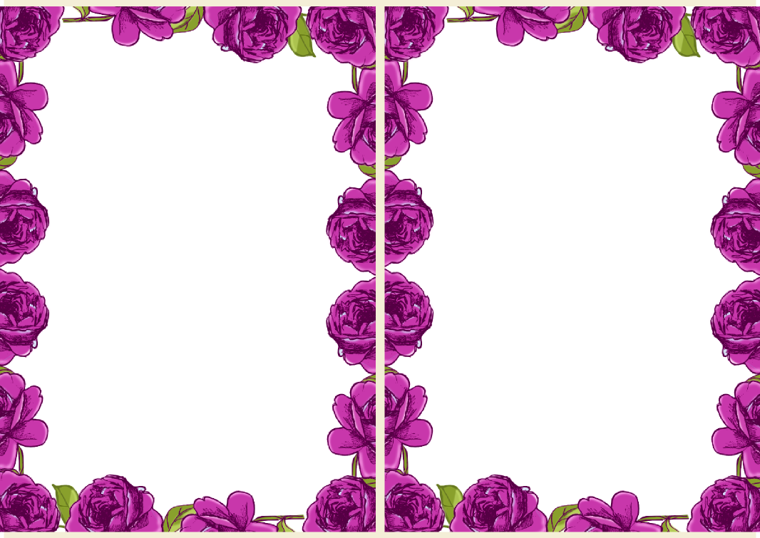 Free digital purple rose frame and border in vintage design 