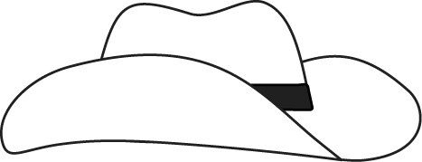 Black and White Cowboy Hat Clip Art - Black and White Cowboy Hat Image