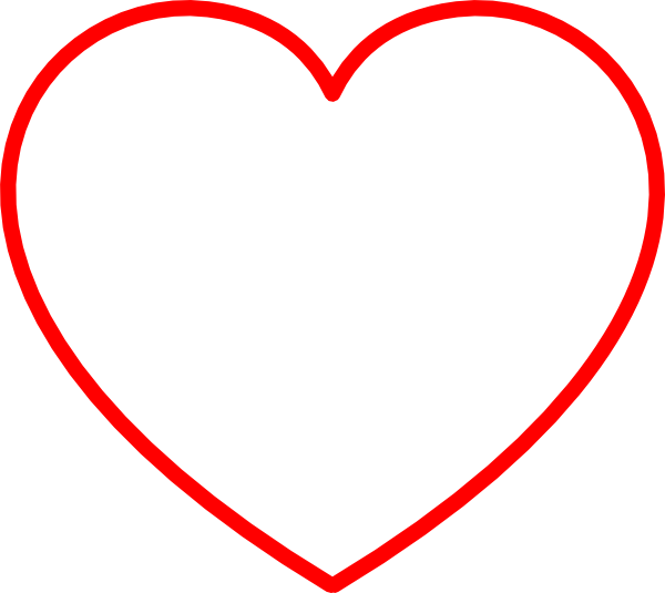 Red Heart Outline Clip Art at Clipart library - vector clip art online 