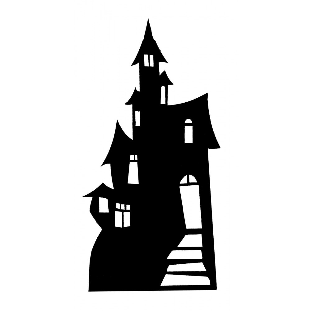 Haunted House Silhouette Small Cutout - Clipart library - Clipart library