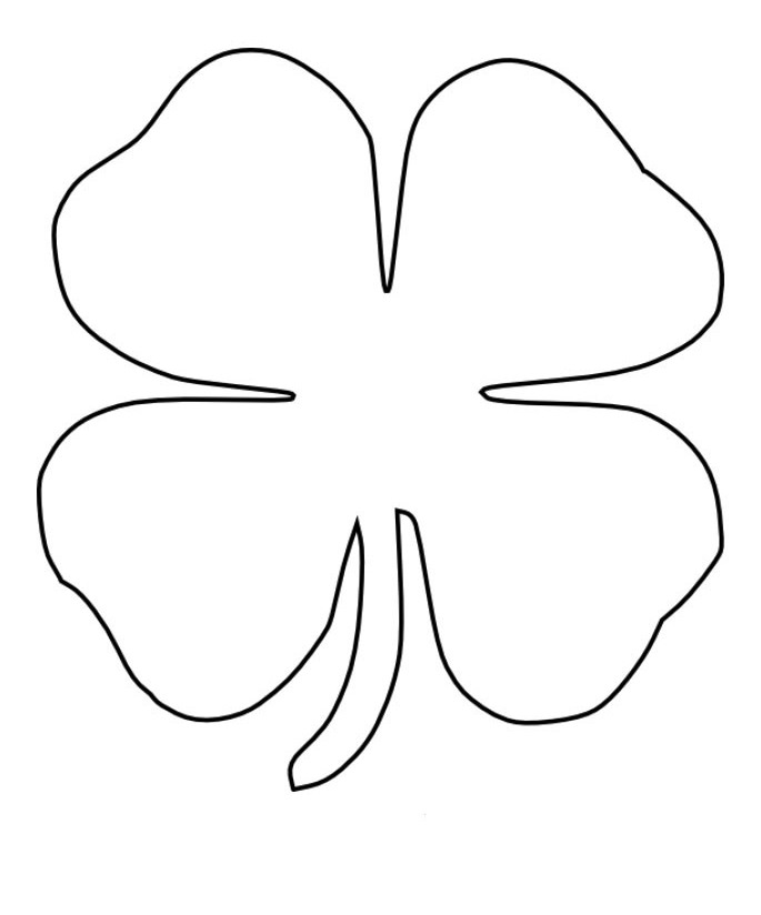 Four Leaf Clover Good Coloring Page - Spring Day Coloring Pages 