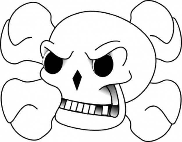 angry skull on crossbones Vector | Free Download