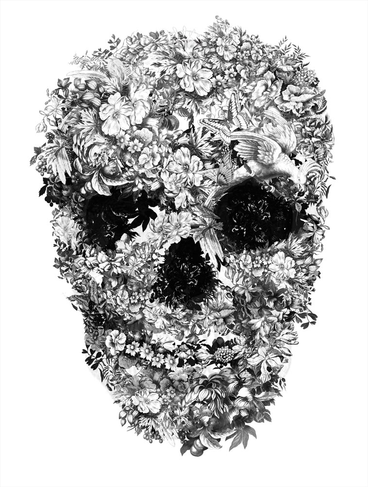 Floral Skull Original - Artwork - Jacky Tsai