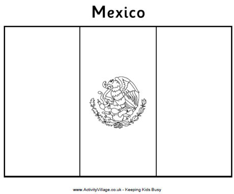 mexico flag colouring page 460 