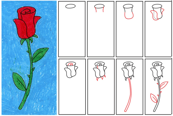 Learn How To Draw A Rose - Art Is Crazy