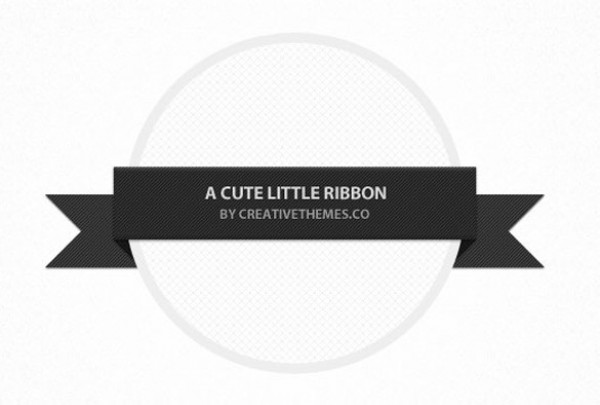 XOO.me :: Finely Textured Black Ribbon Banner PSD