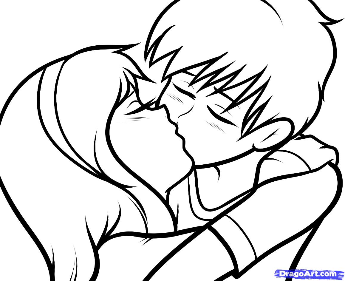 draw a boy and girl kissing   Clip Art Library