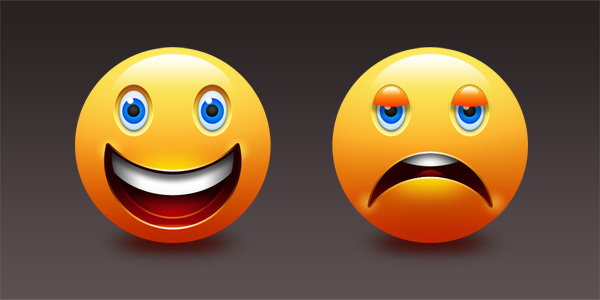 Happy and sad emoticons (PSD) - Free PSD, Graphic  Web Design 