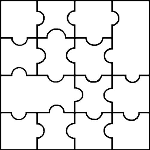 Blank puzzle template - 14 pieces - easy to cut | Learning for 
