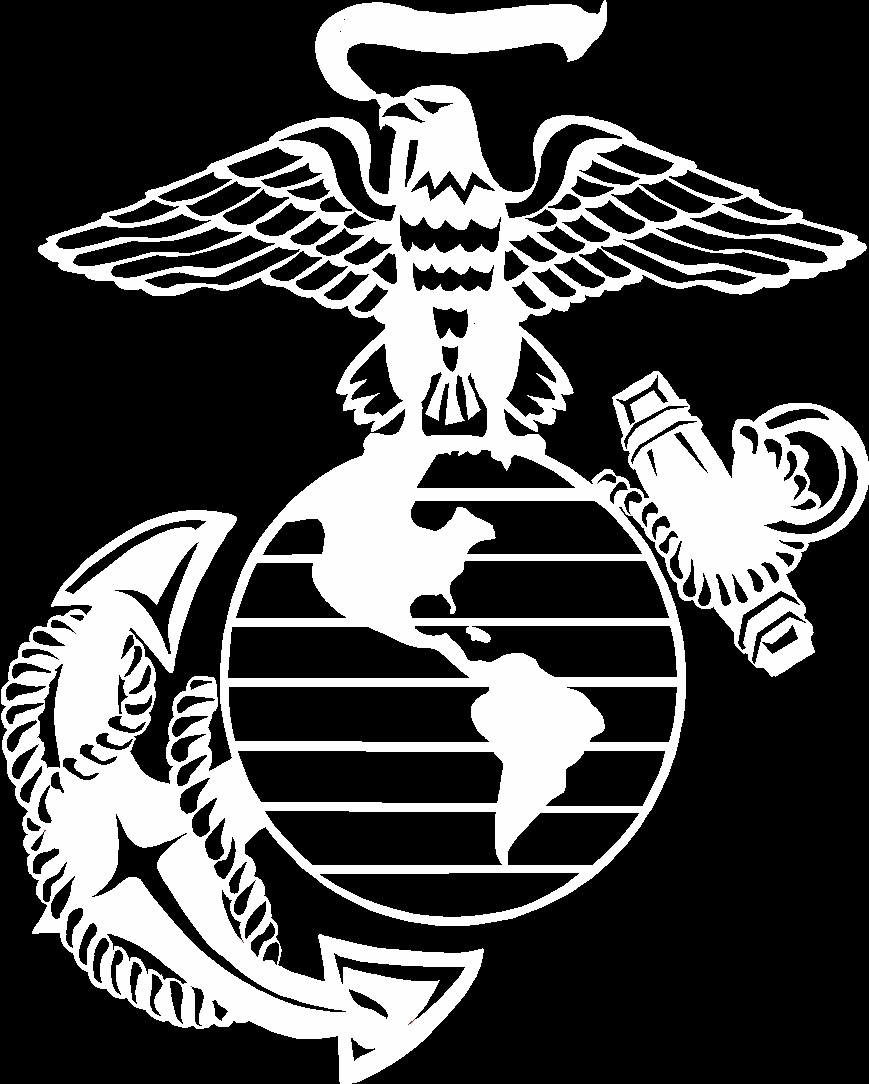 9x8 White Eagle Globe and Anchor Decal USMC Military