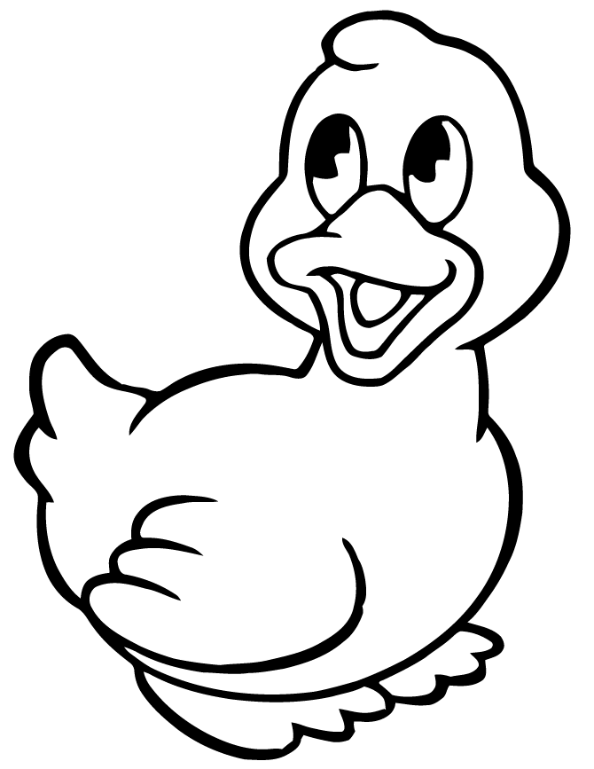 Duck cartoon graphics | Cartoon Baby Duck Coloring Page 