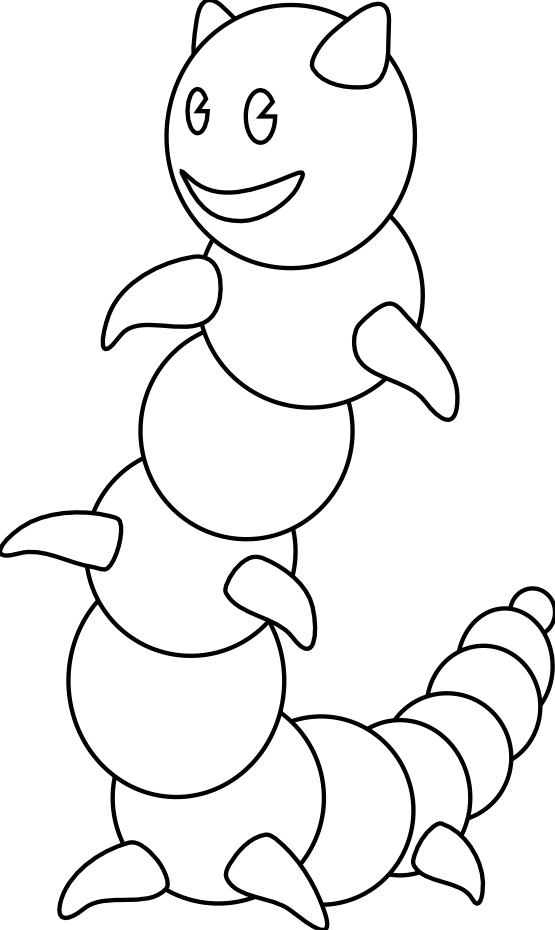 Worm 14 Black White Line Flower Art Coloring Sheet Colouring Page 