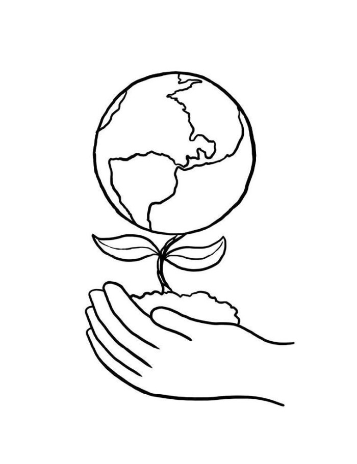 Earth Day Green Earth Coloring Pages Book - Earth Day Cartoon 