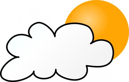 Sunny Partly Cloudy Weather clip art Vector clip art - Free vector 