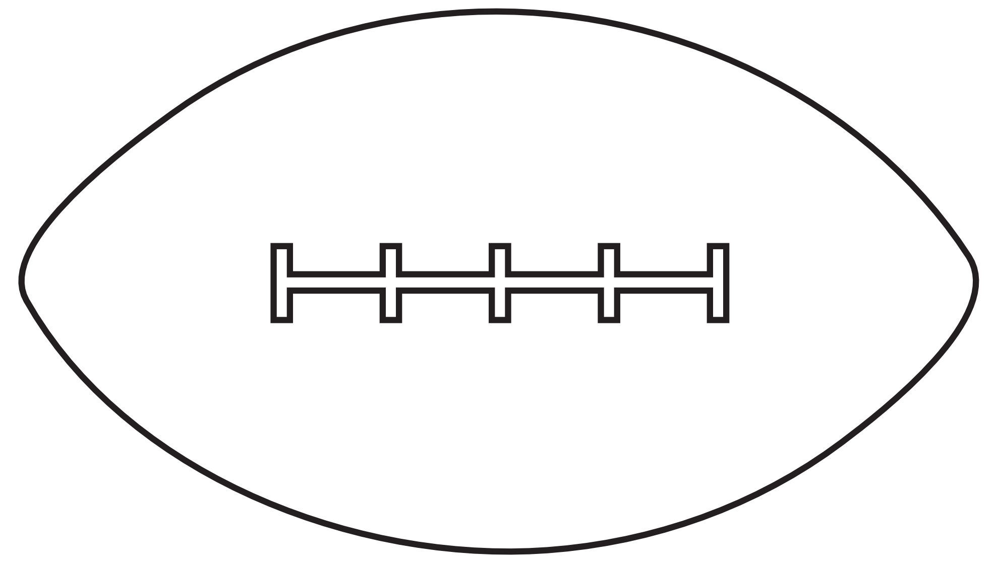 american football black white line art hunky dory SVG