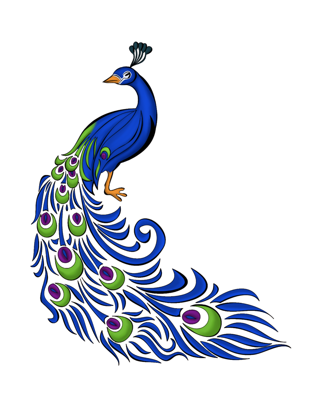 Simple Peacock Clipart Black And White | Clipart library - Free 