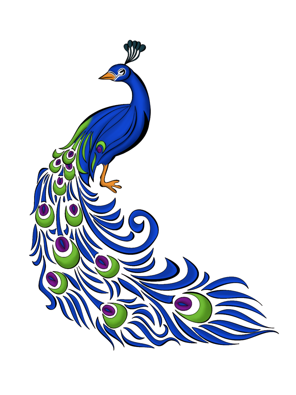 simple peacock drawings