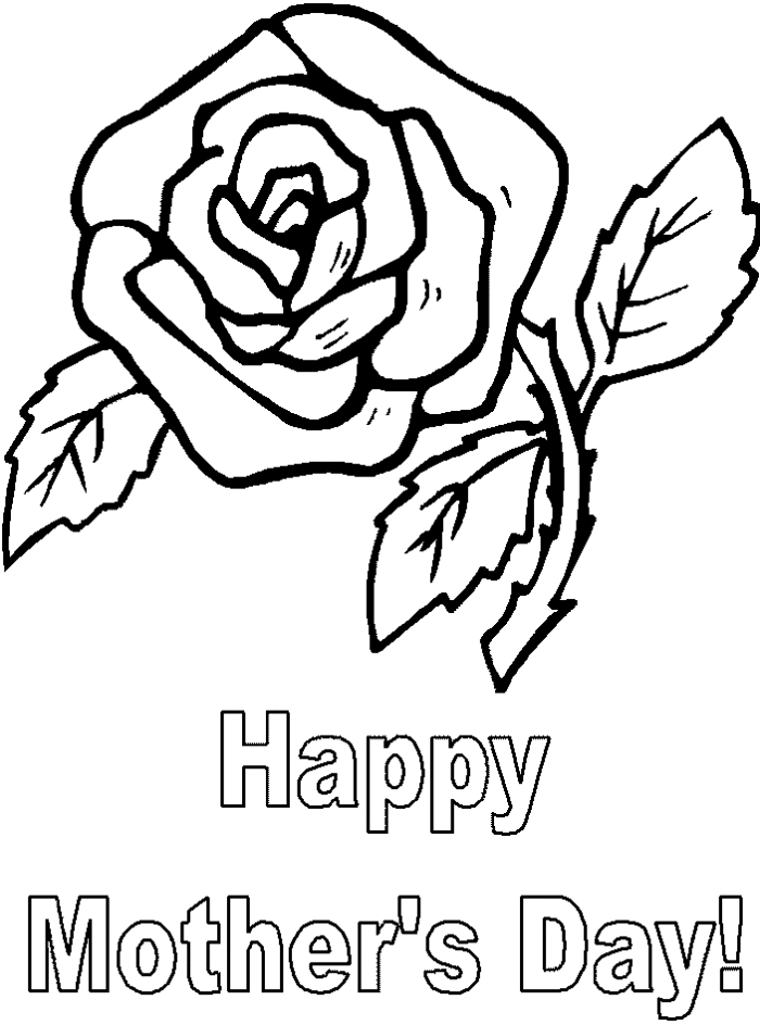 Roses Happy Mother Day Coloring Pages - Mother Day Cartoon 