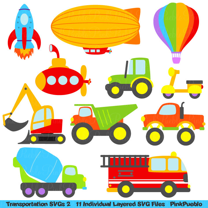 Transportation SVGs Trucks Cars and Trains Cutting by PinkPueblo