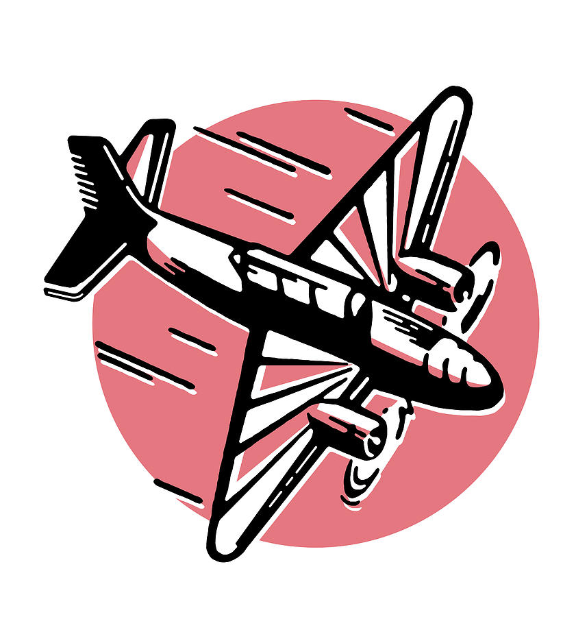 A Vintage Illustration Of An Airplane by Coco Flamingo - A Vintage 