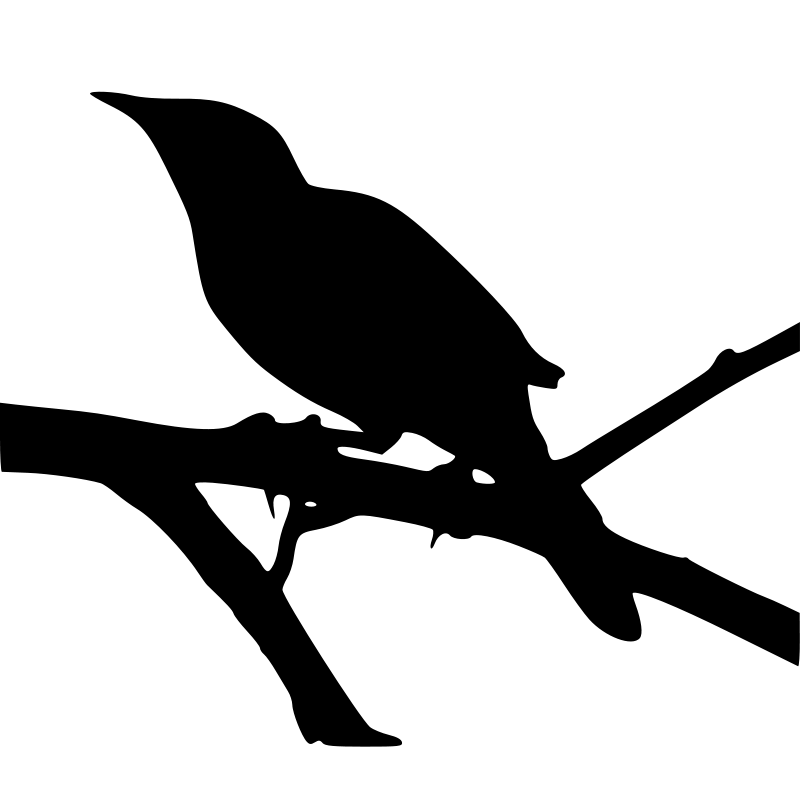 Clipart - Mockingbird in silhouette
