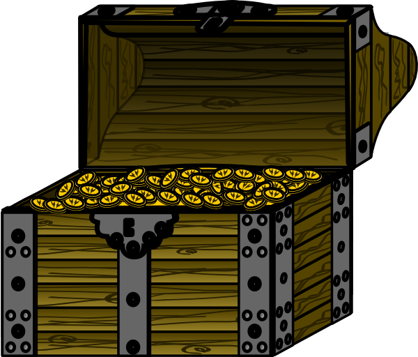 Pirate Treasure Chest With Coins clip art - vector clip art online 