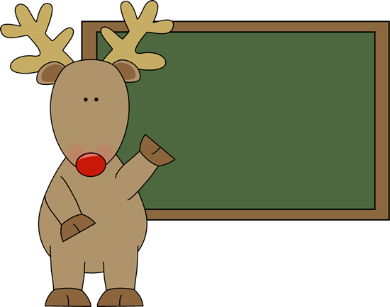 Reindeer and Chalkboard Clip Art - Reindeer and Chalkboard Image