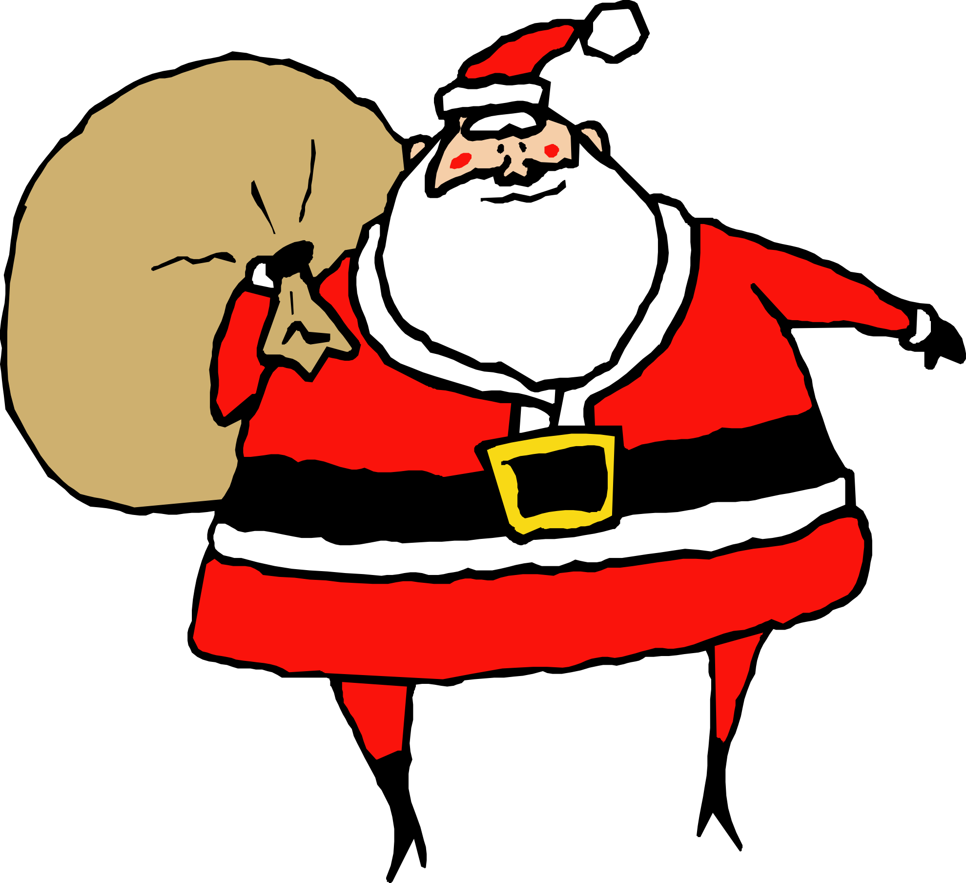 Clip Art: Santa Claus 6 Coloring Book Christmas  - Clipart library 