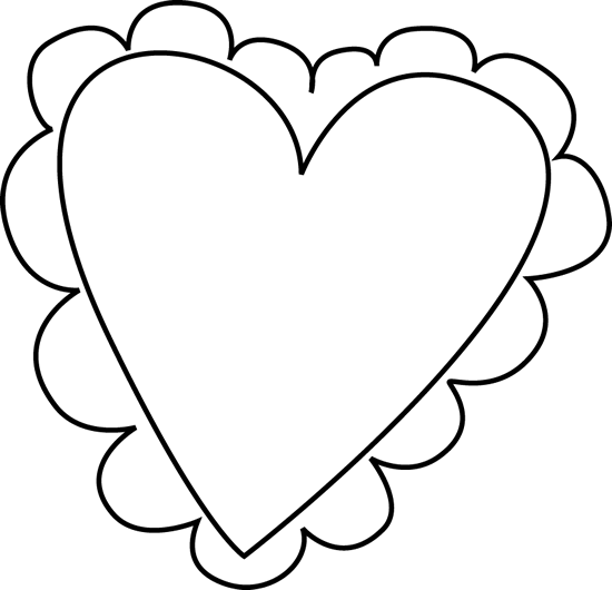 Heart Black And White Outline