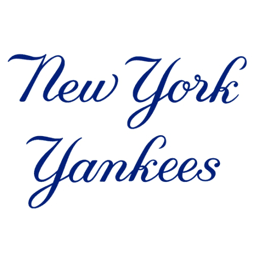 New York Yankees Script Logo Iron On Transfer (Heat Transfer 