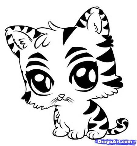 cute tiger drawing easy - Clip Art Library